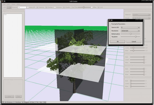 LOD Creator - Example of generating tree sprite model.